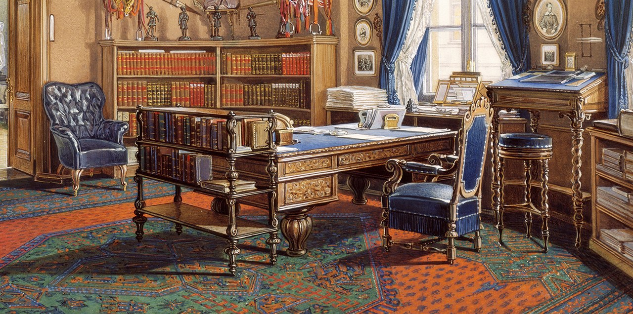 Использование столов для работы стоя - конторок на рубеже 18-19 веков