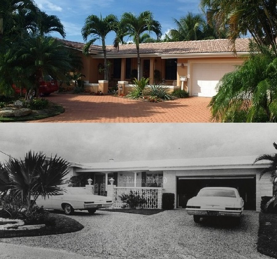 Дом во Флориде одного из самых известных и влиятельных соучастников организации в США — Мейера Лански. Сейчас и тогда.